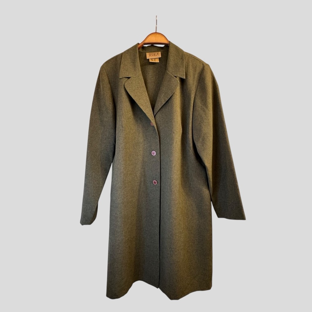 Jessica Women’s Jacket Size 18 Moss Green Lightweight Duster Style